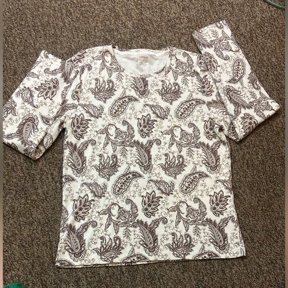 St.Johns Bey Paisley Long Sleeve Top Size M New No